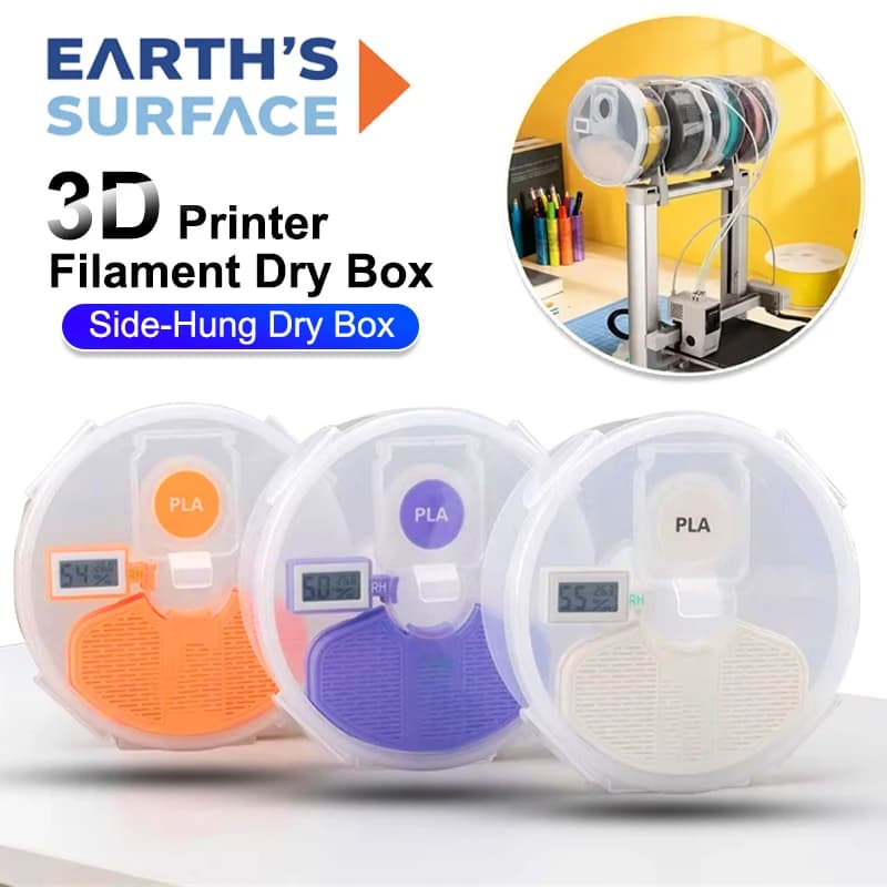 Caixa de Secagem de Filamento 3D Hermética de Parede com Medidor de Umidade e Temperatura, Alimentação Suave e Suporte para Armazenamento de Filamento de 1KG - AliExpress 7