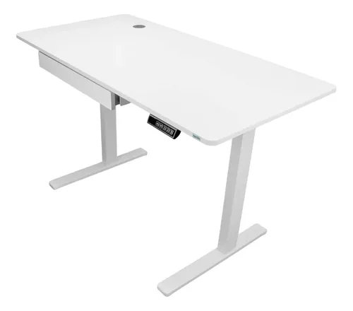 Mesa Elétrica Motorizada Para Desktop Regulável Até 80kg Branco